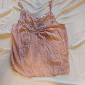 Blu Pepper Pink Sleeveless Lace Trim Top